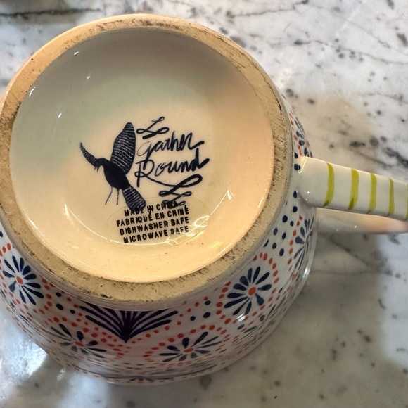 Gather Round Anthropologie Floral Patterned Ceramic Mug - Picture 4 of 7